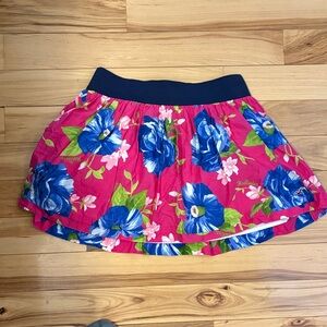 Hollister Bright Floral Skirt with Navy Waistband